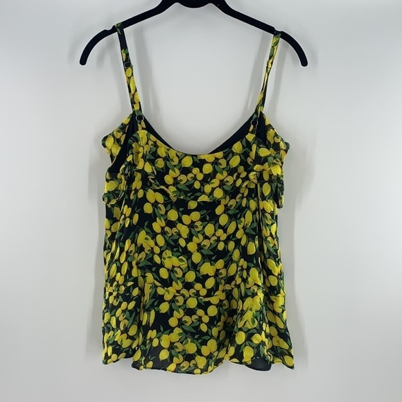 PARKER SLEEVELESS RUFFLE SPAGHETTI STRAPS WITH LEMONS - Picture 4 of 6